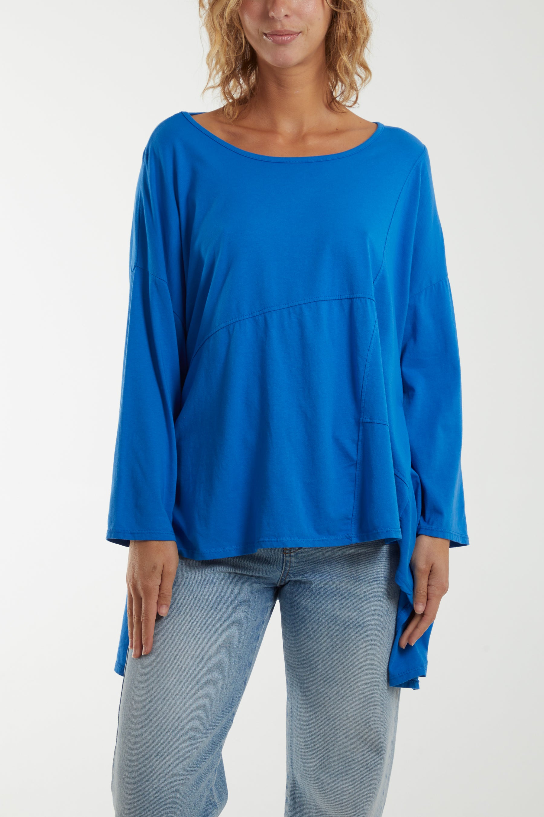 Loose Fit Asymmetric Hem Long Top