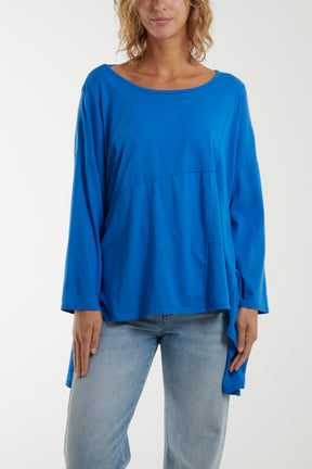 Loose Fit Asymmetric Hem Long Top