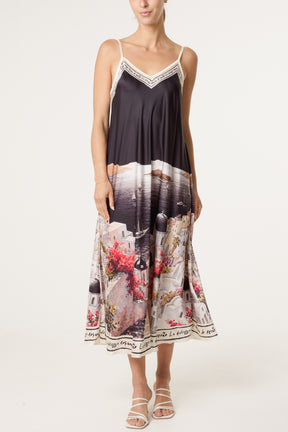 Santorini Satin Cami Midi Dress