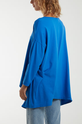 Loose Fit Asymmetric Hem Long Top