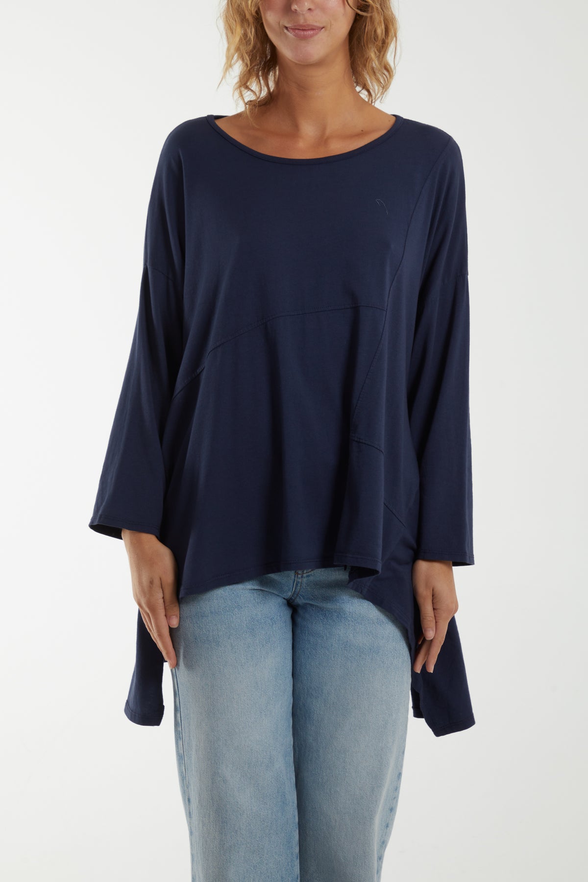 Loose Fit Asymmetric Hem Long Top