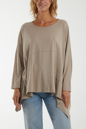 Loose Fit Asymmetric Hem Long Top