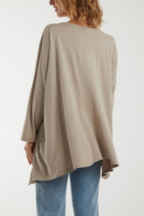 Loose Fit Asymmetric Hem Long Top