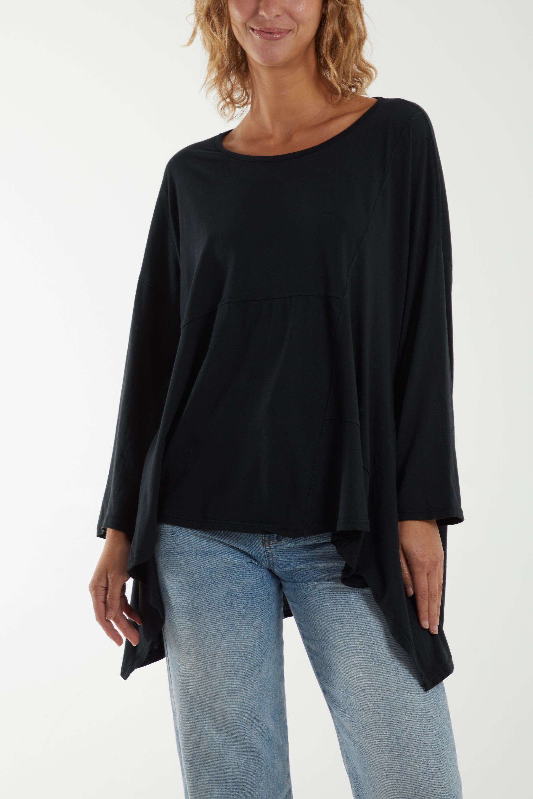 Loose Fit Asymmetric Hem Long Top