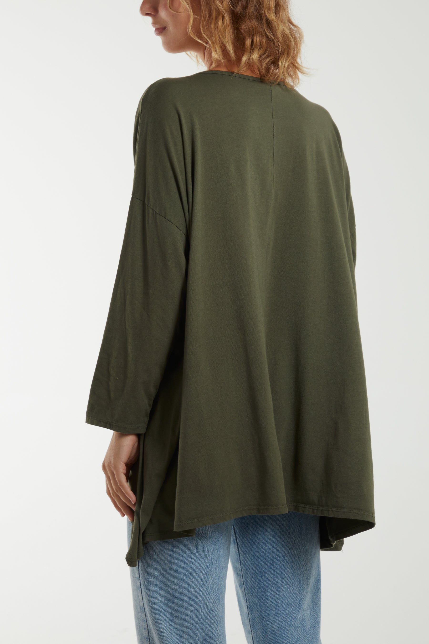 Loose Fit Asymmetric Hem Long Top