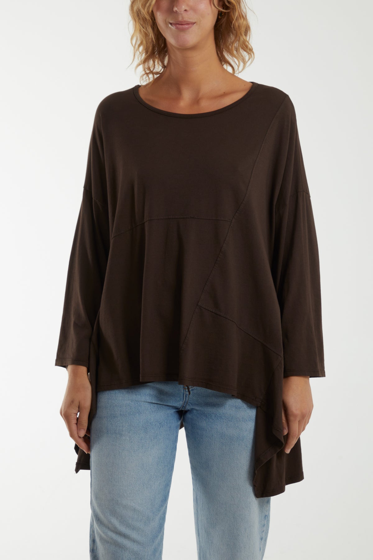 Loose Fit Asymmetric Hem Long Top