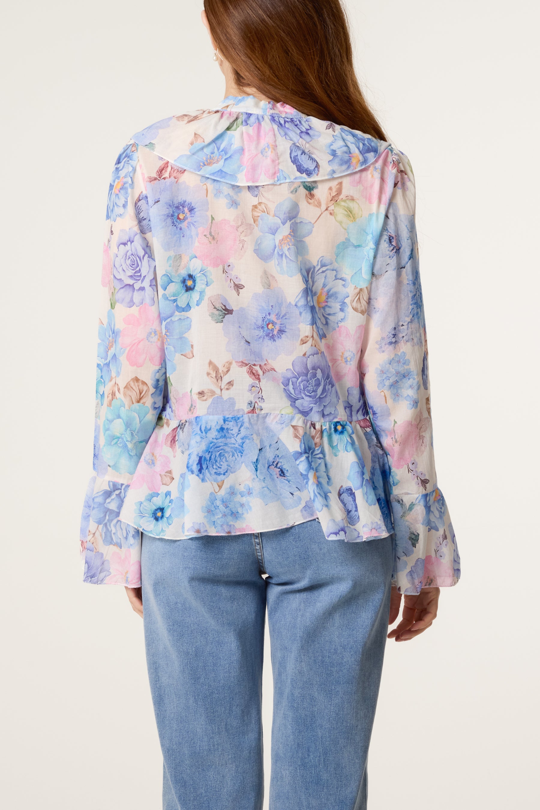 Floral Ruffle Design Blouse