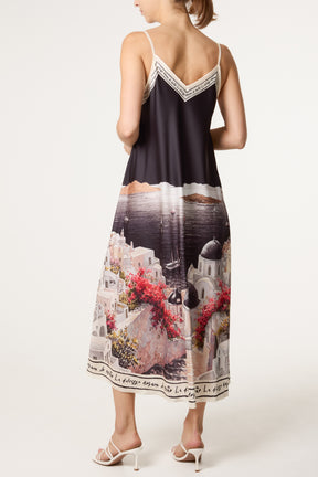 Santorini Satin Cami Midi Dress