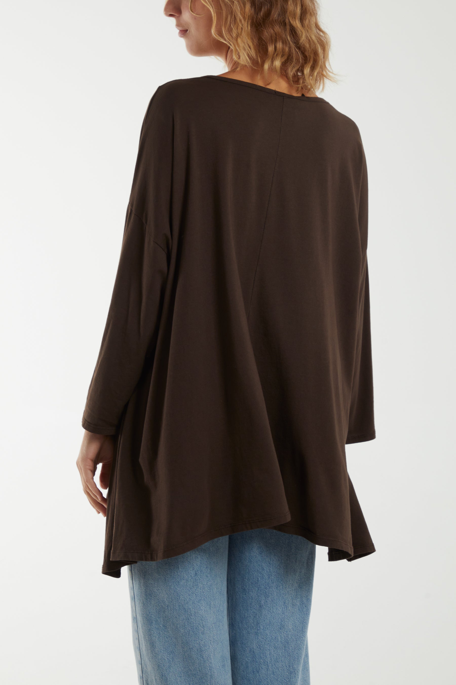 Loose Fit Asymmetric Hem Long Top