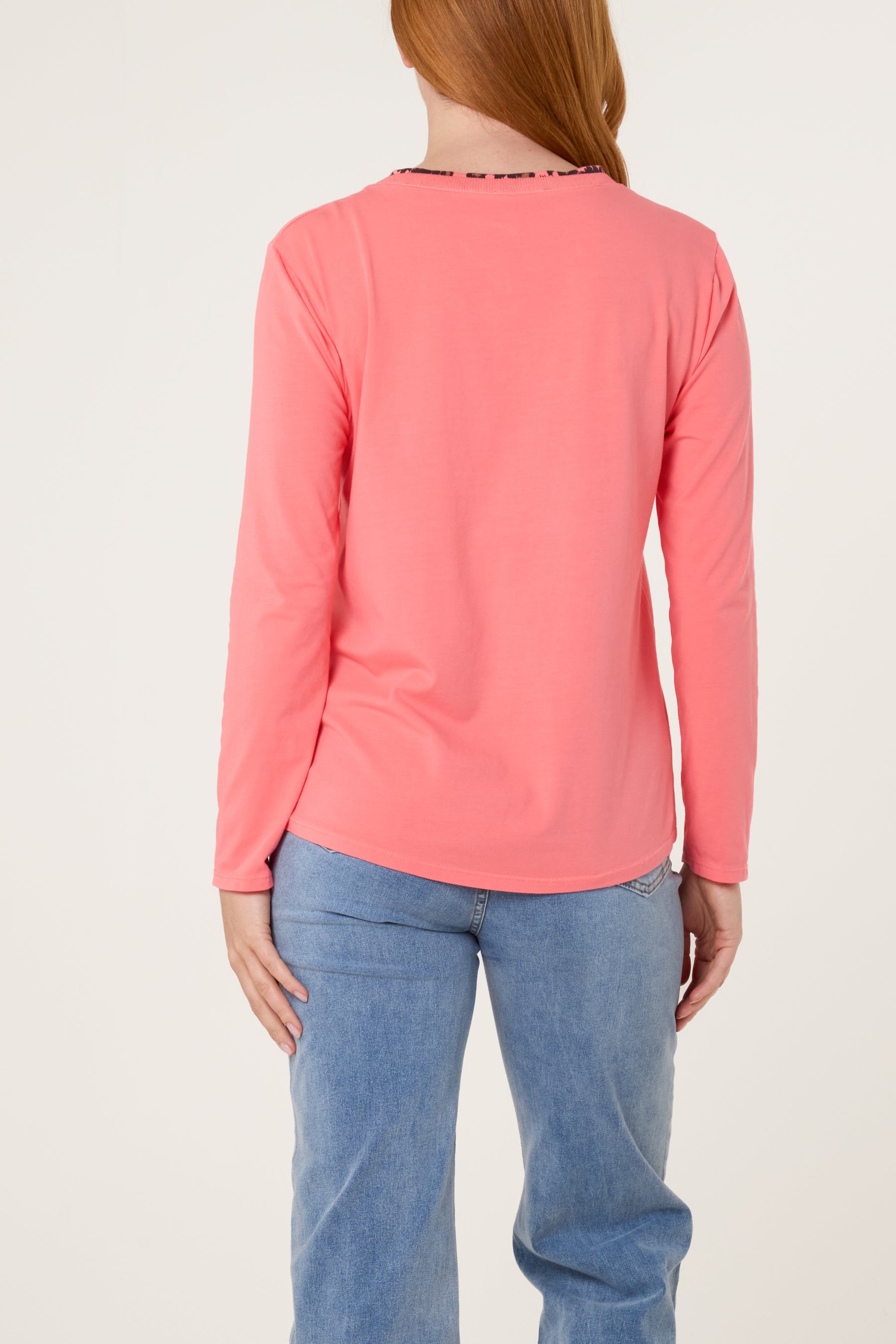 Leopard Insert V-Neck Top