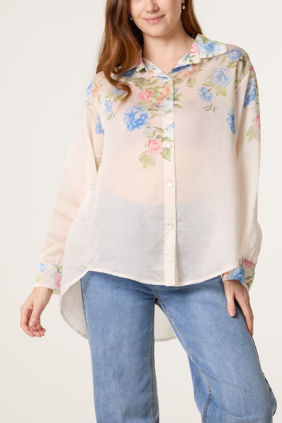 Pastel Floral Tencel Shirt