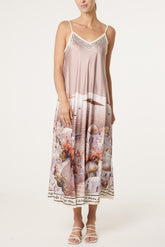 Santorini Satin Cami Midi Dress