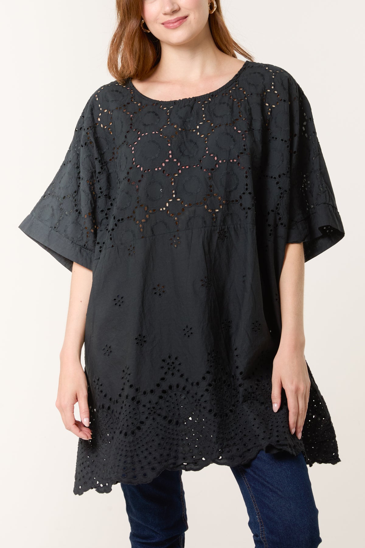 Broderie Anglaise Scallop Edge Blouse