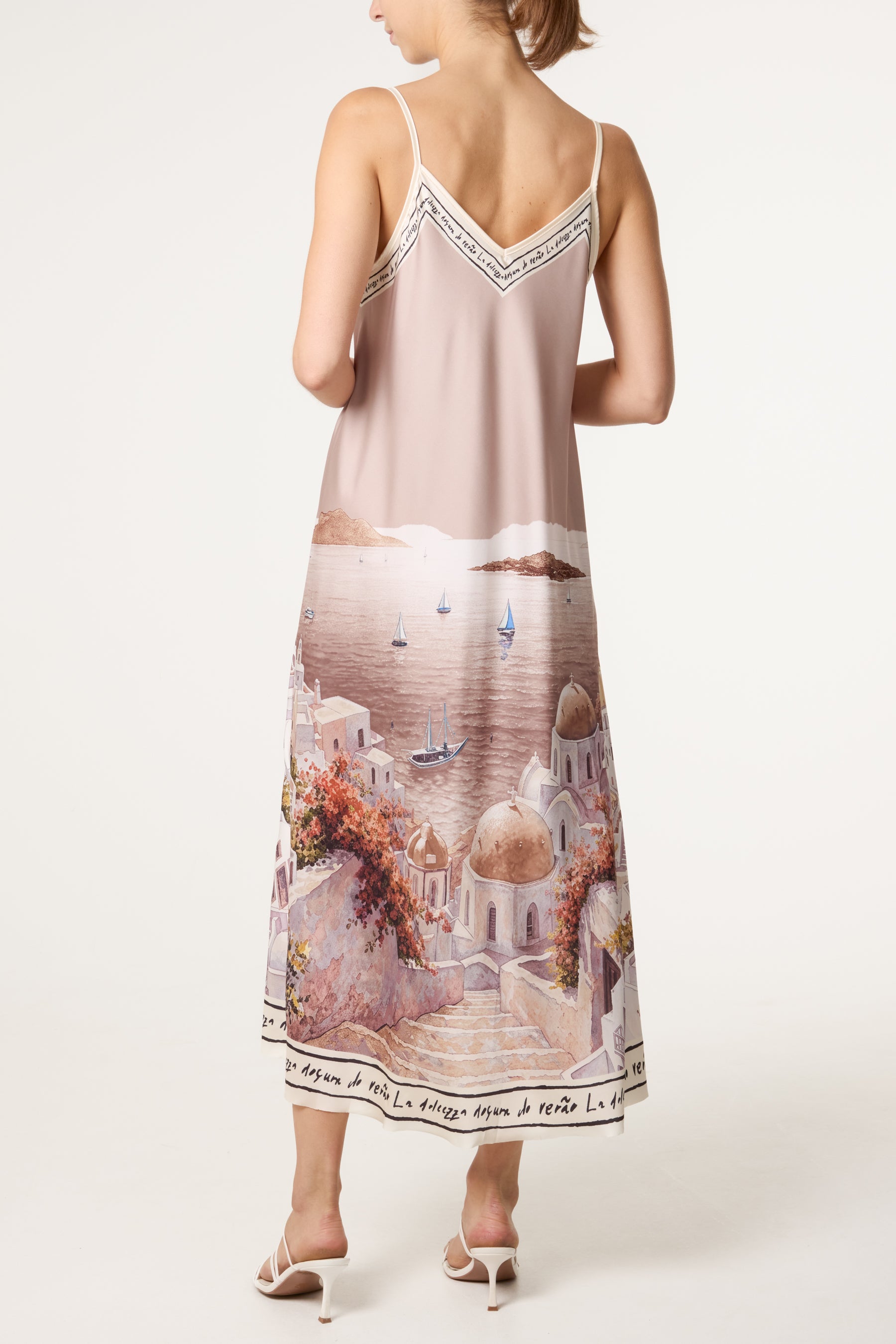 Santorini Satin Cami Midi Dress