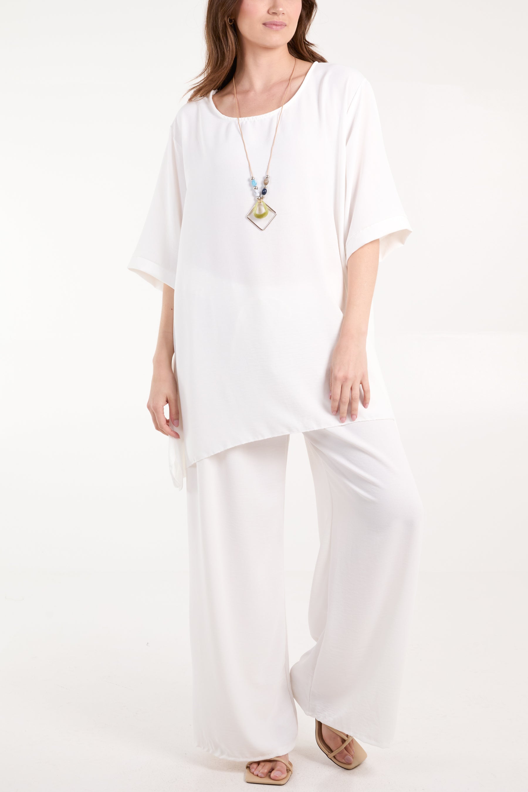 Oversized Necklace Top & Trouser Set