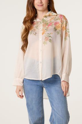 Pastel Floral Tencel Shirt