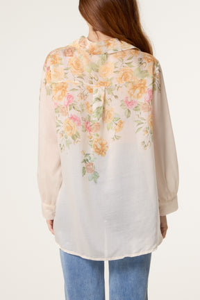 Pastel Floral Tencel Shirt