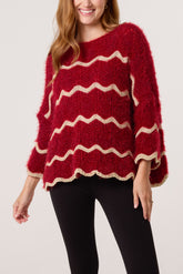 Shimmer Wave Stripe Jumper