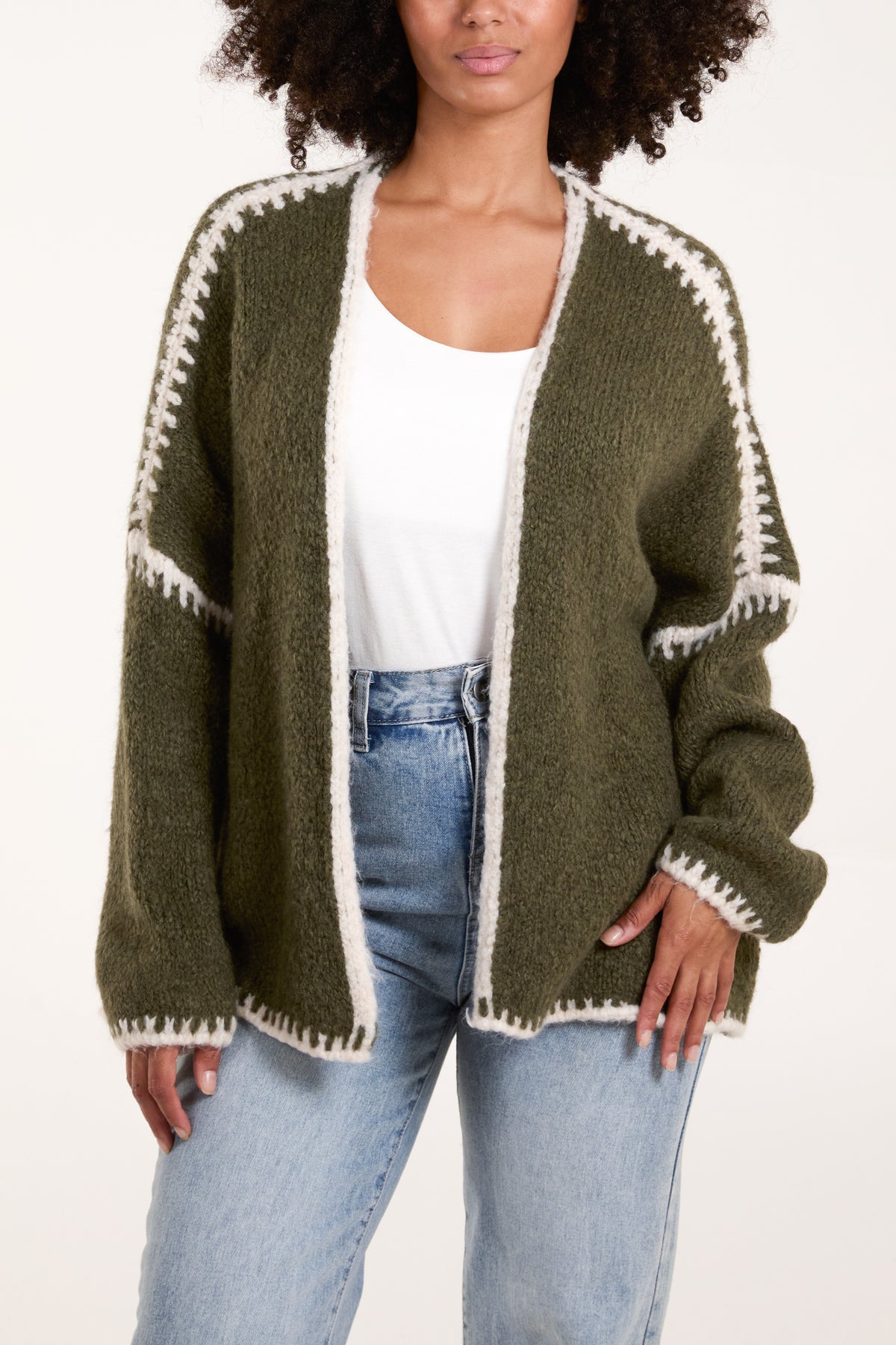 Contrast Hem & Sleeve Cardigan