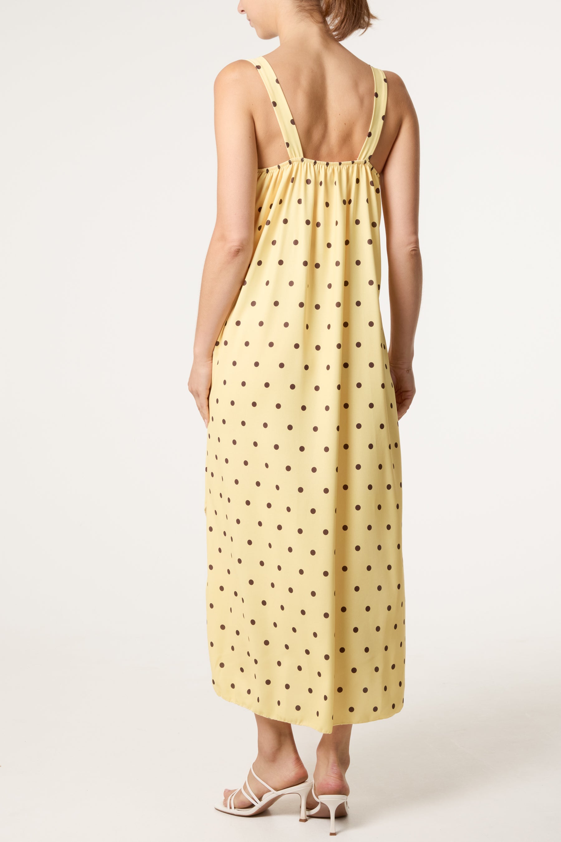 Side Split Gold Chain Strap Polka Dot Dress