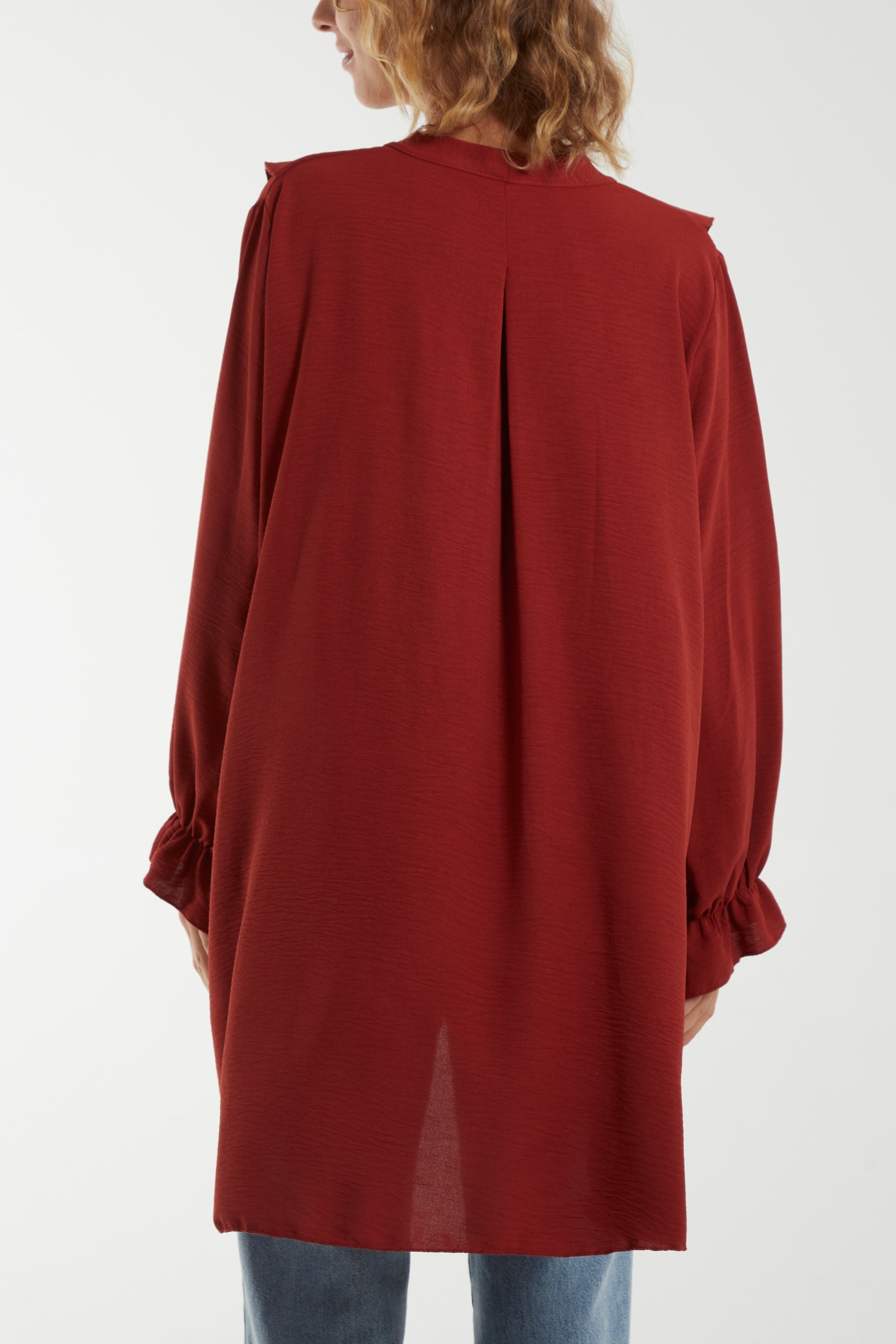 Flounce Poly Crepe Oversized Shirt