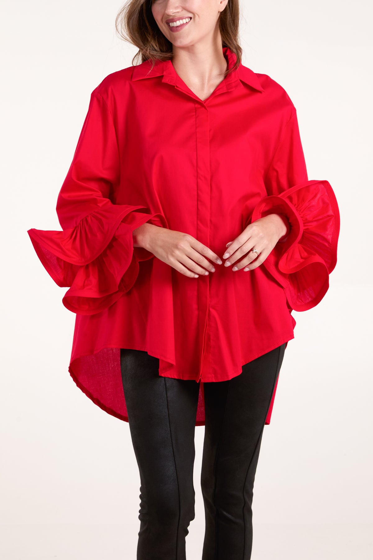 Double Layer Frill Sleeve Shirt