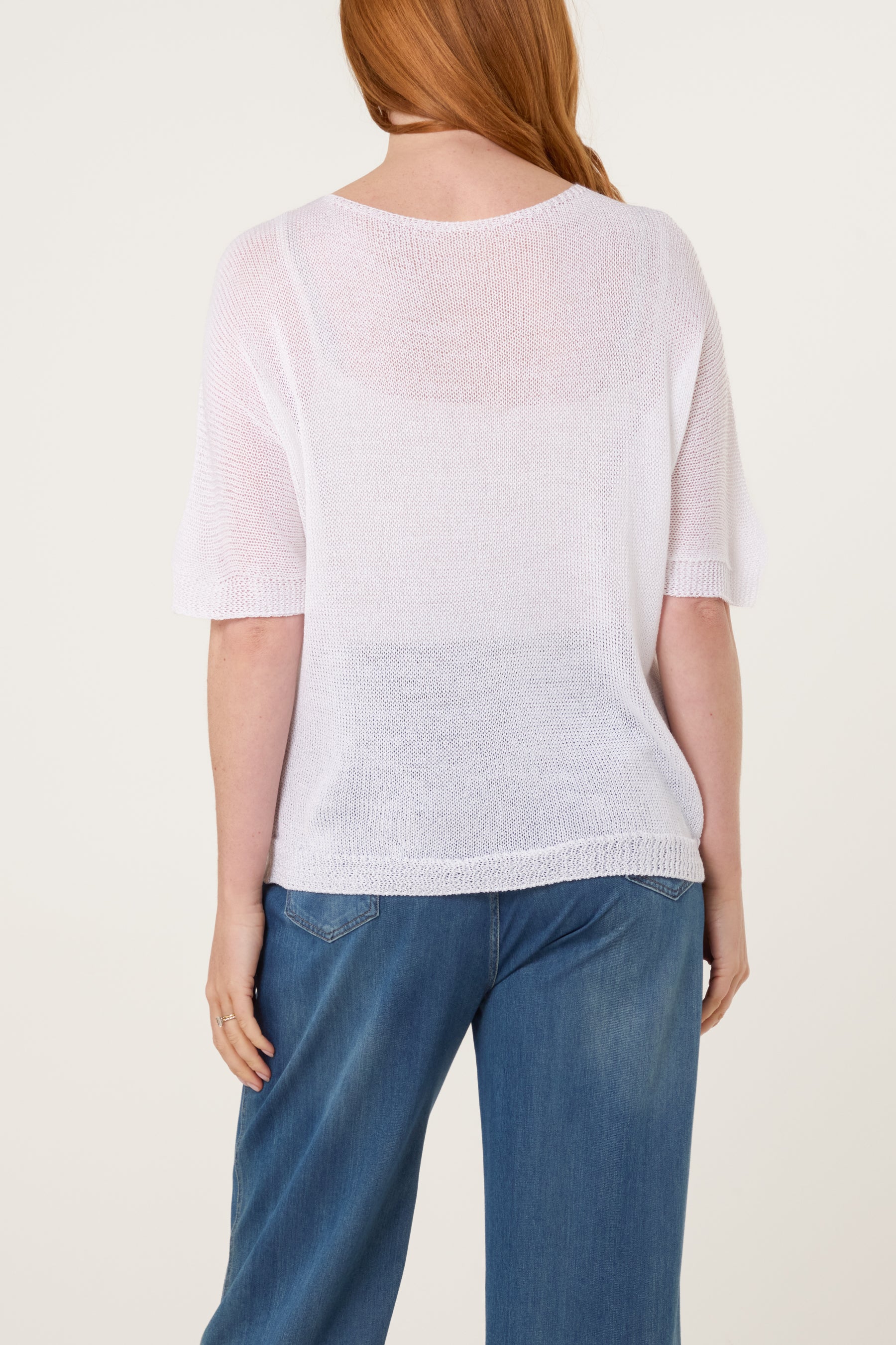 Fine Knit Net Short Sleeve Top