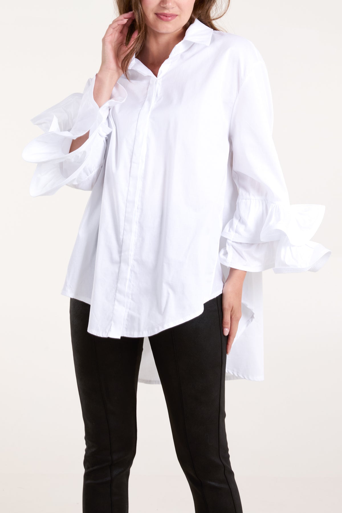 Double Layer Frill Sleeve Shirt