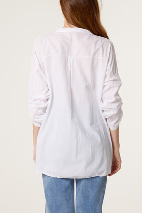 Broderie Anglaise Sequin Pocket Shirt