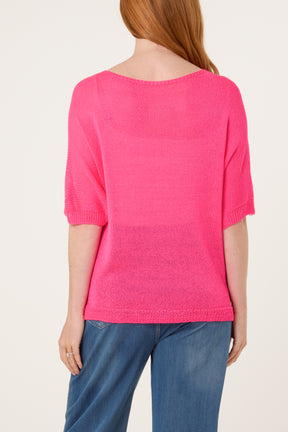 Fine Knit Net Short Sleeve Top