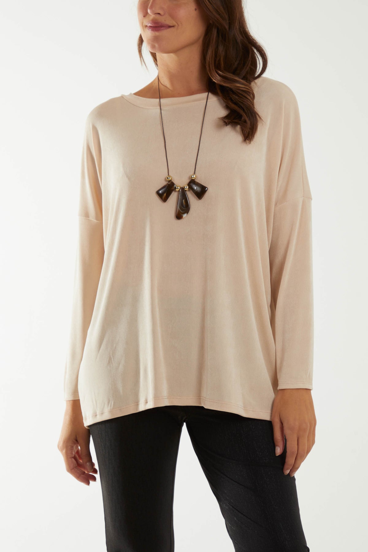 Straight Neck Acetate Necklace Top