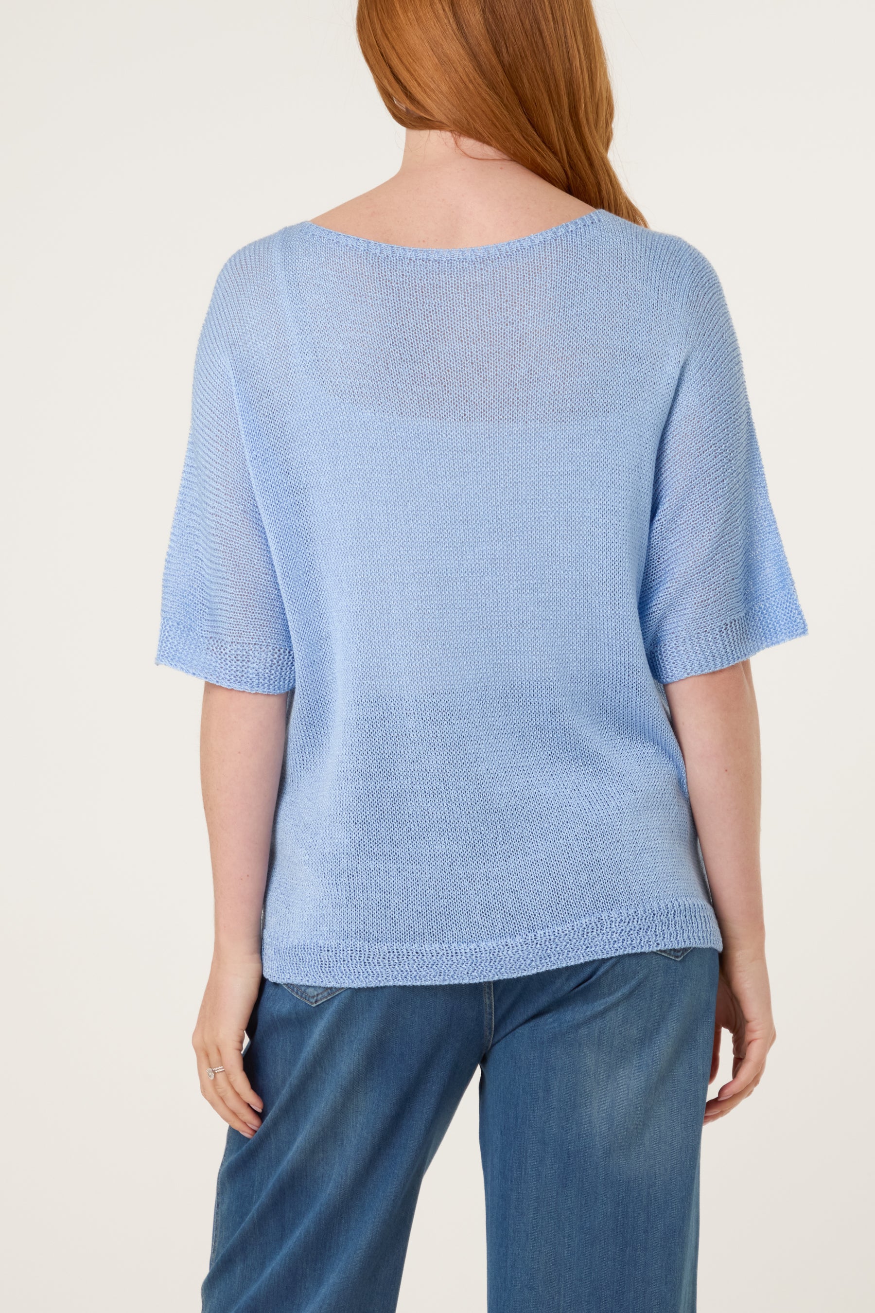 Fine Knit Net Short Sleeve Top