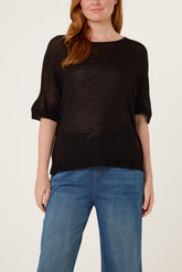 Fine Knit Net Short Sleeve Top