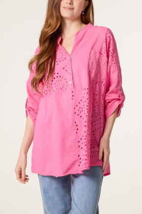 Broderie Anglaise Sequin Pocket Shirt