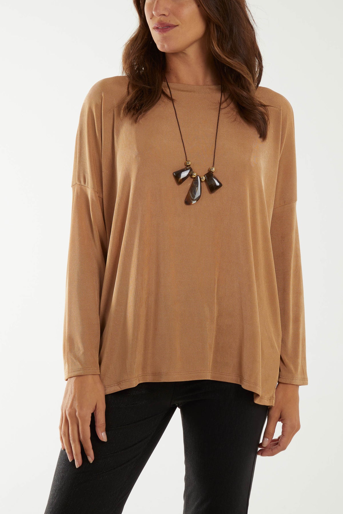 Straight Neck Acetate Necklace Top
