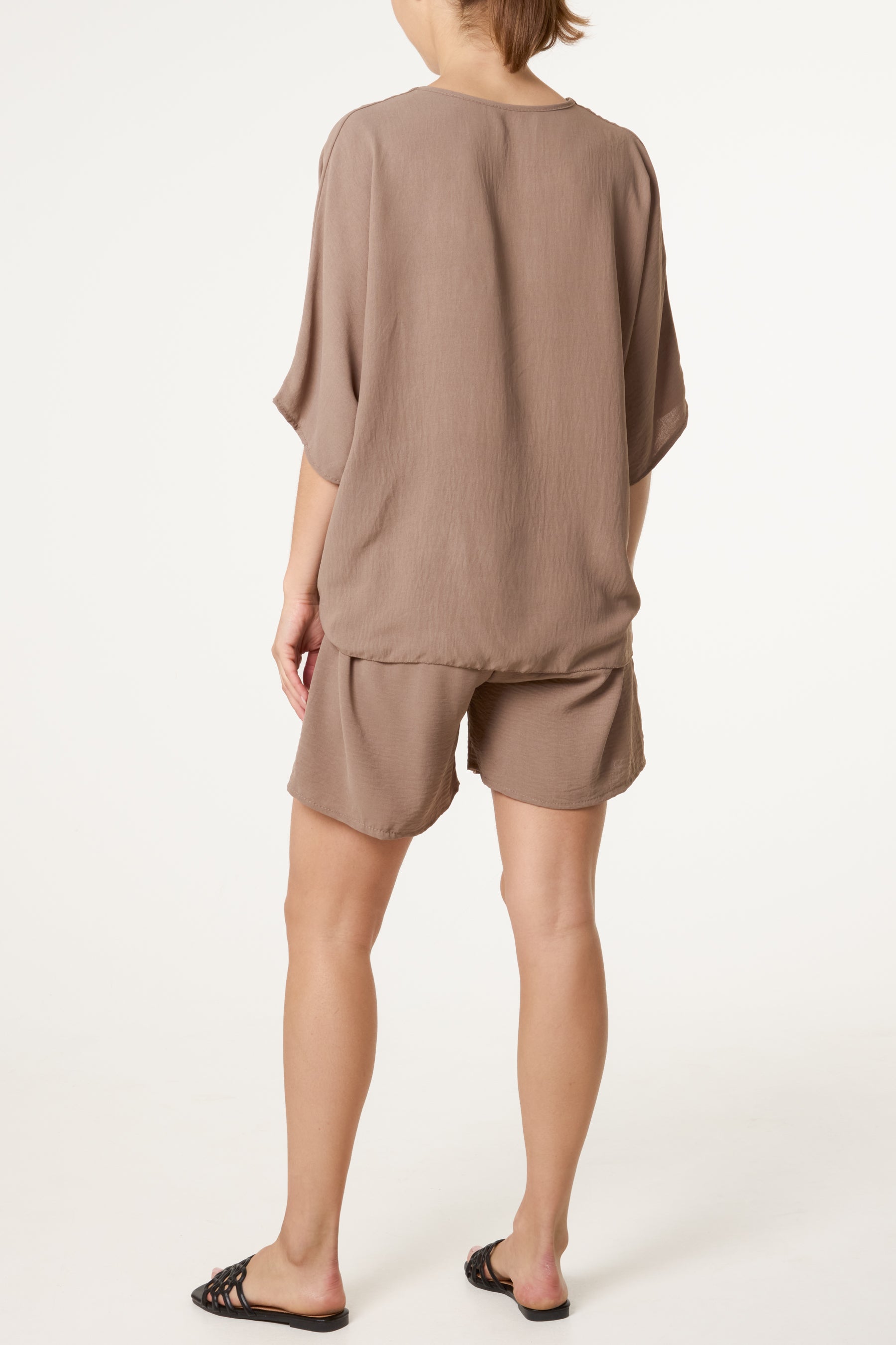 Button Through Tie Top & Shorts Set