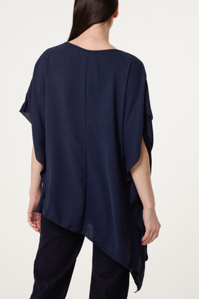 Asymmetric Double Frill Blouse