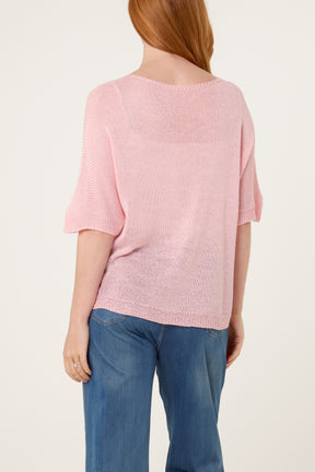 Fine Knit Net Short Sleeve Top