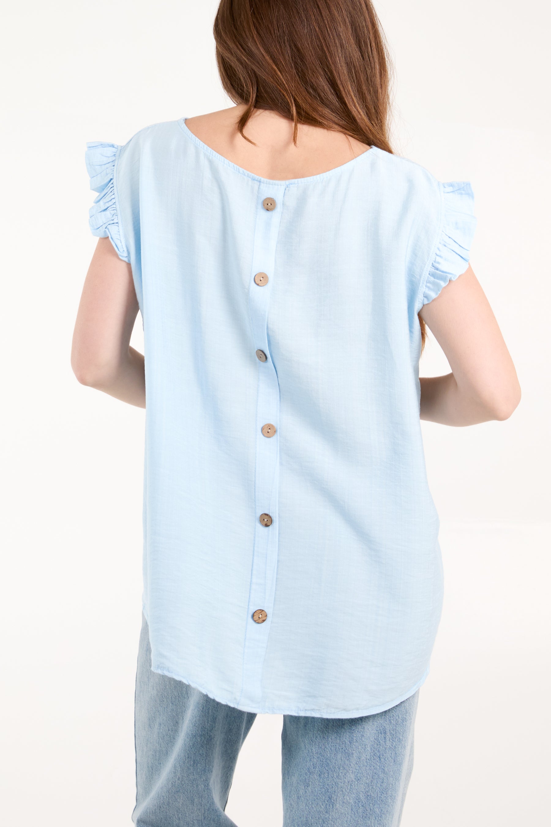 Linen Look Top Back Button