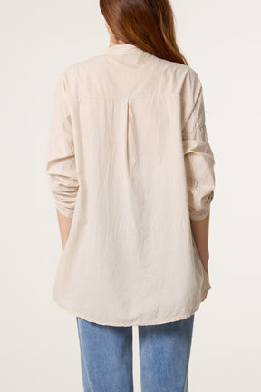 Broderie Anglaise Sequin Pocket Shirt