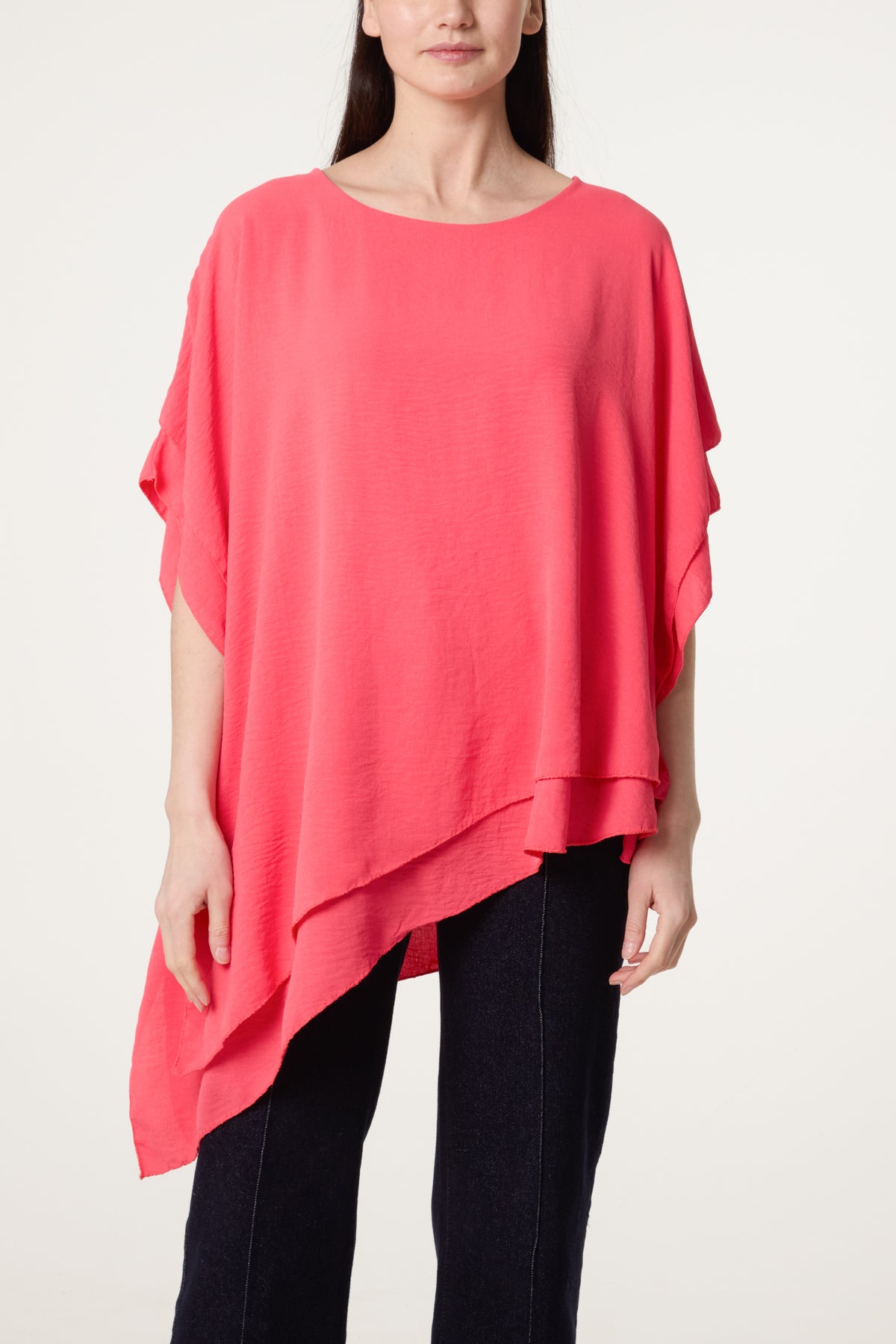 Asymmetric Double Frill Blouse