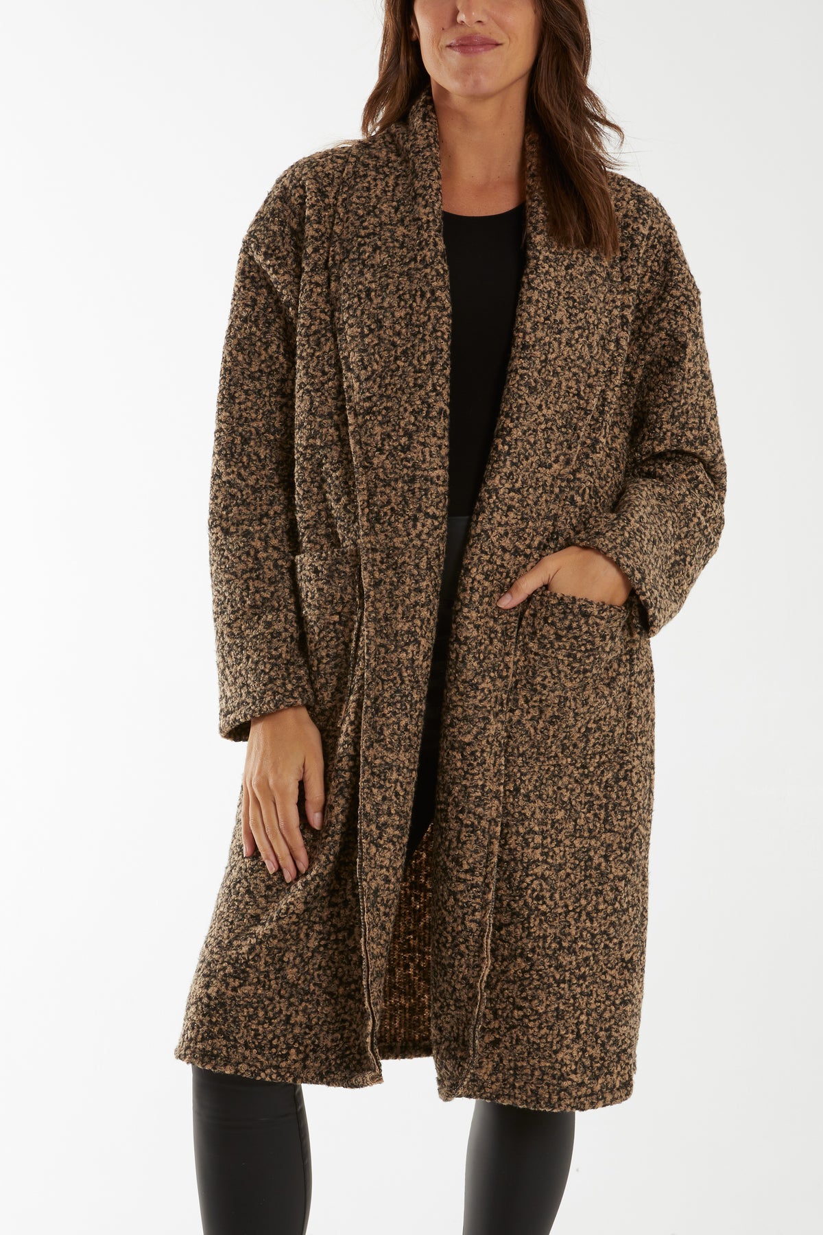 Fleece Texture Pocket Coat