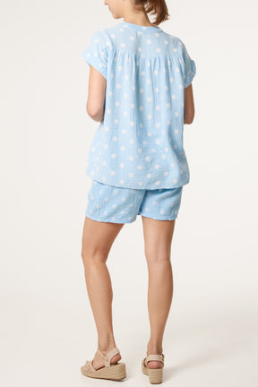 Polka Dot Top & Shorts Cotton Set