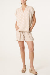 Polka Dot Top & Shorts Cotton Set