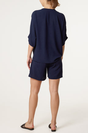 Button Through Tie Top & Shorts Set