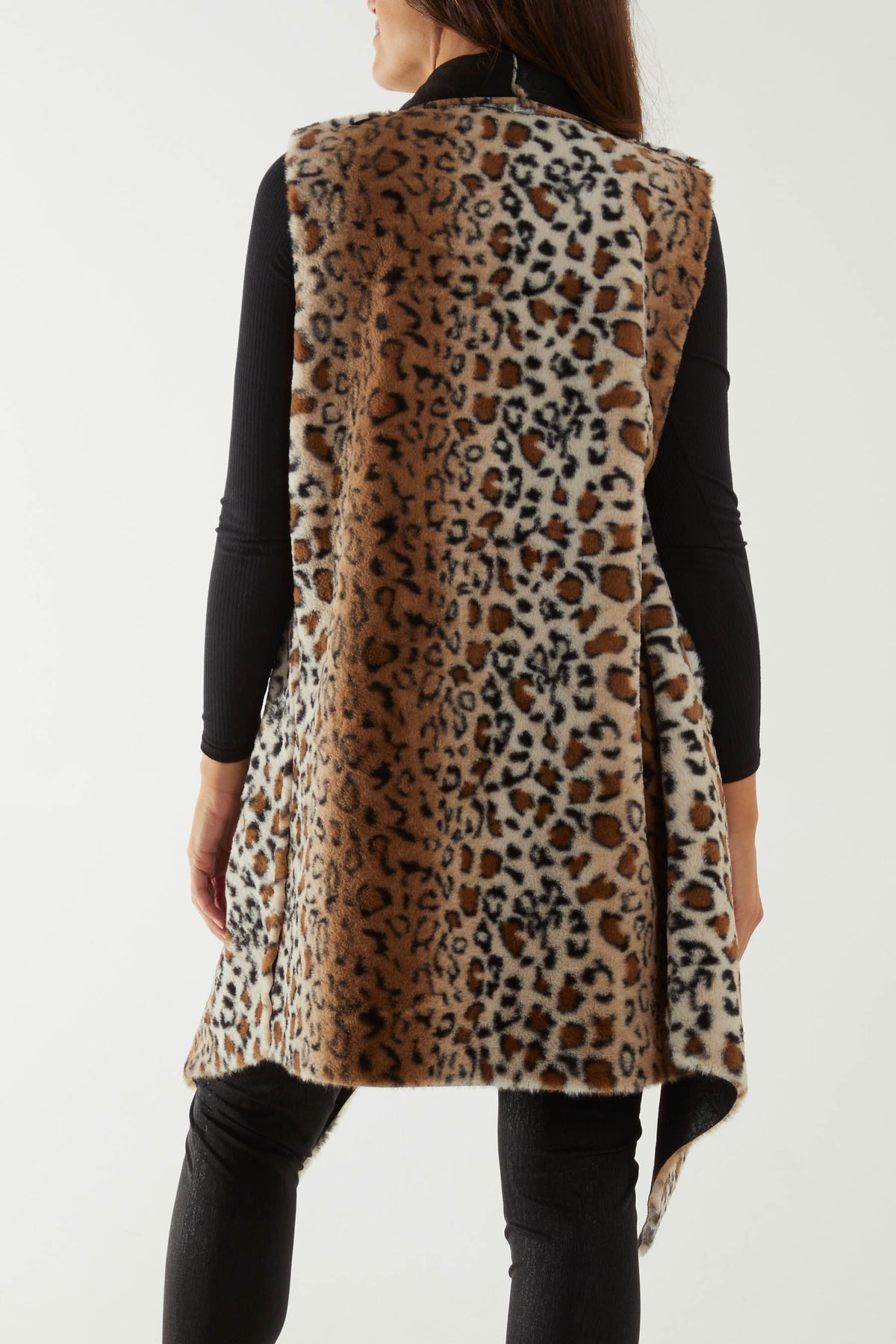 Leopard Fur Reversible Sleeveless Jacket