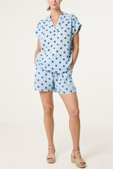 Polka Dot Top & Shorts Cotton Set