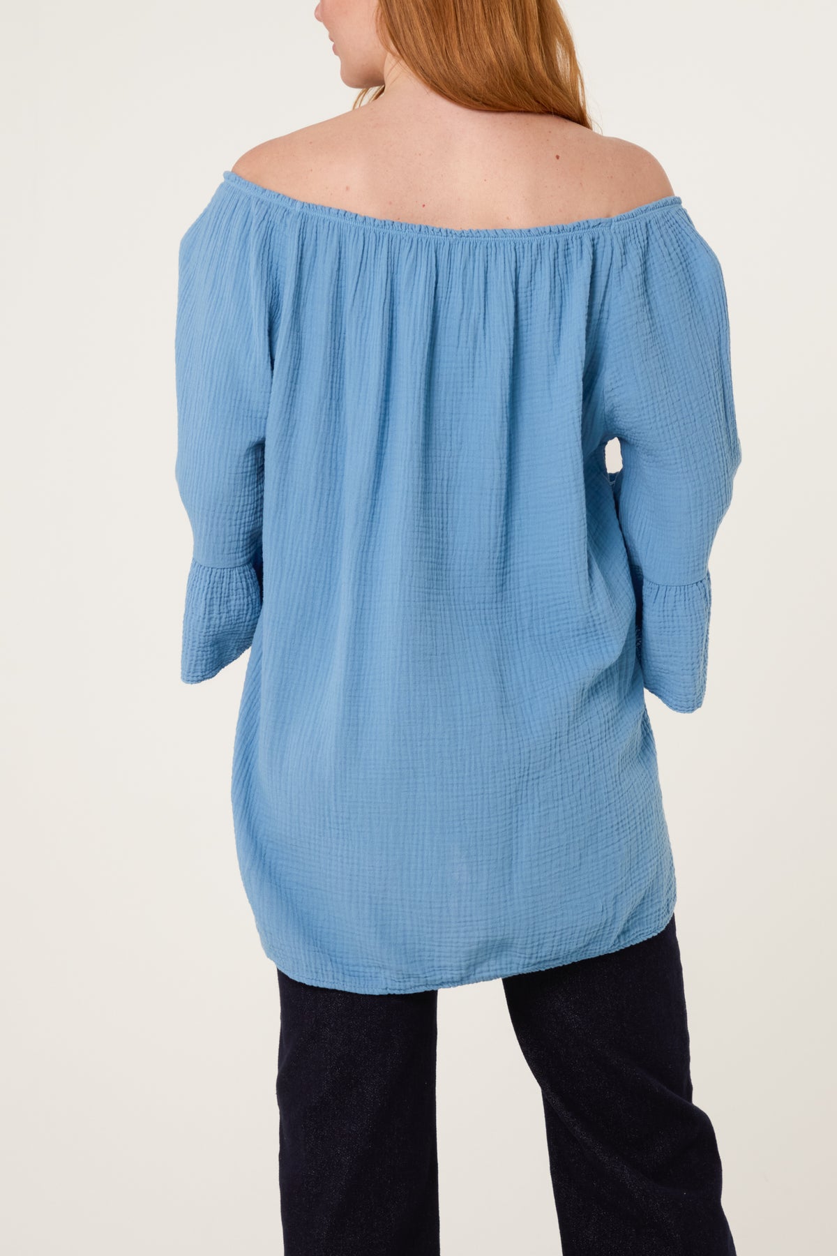 Cheesecloth Bardot Bell Sleeve Top