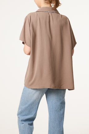 Scarf Tie Collar Shirt