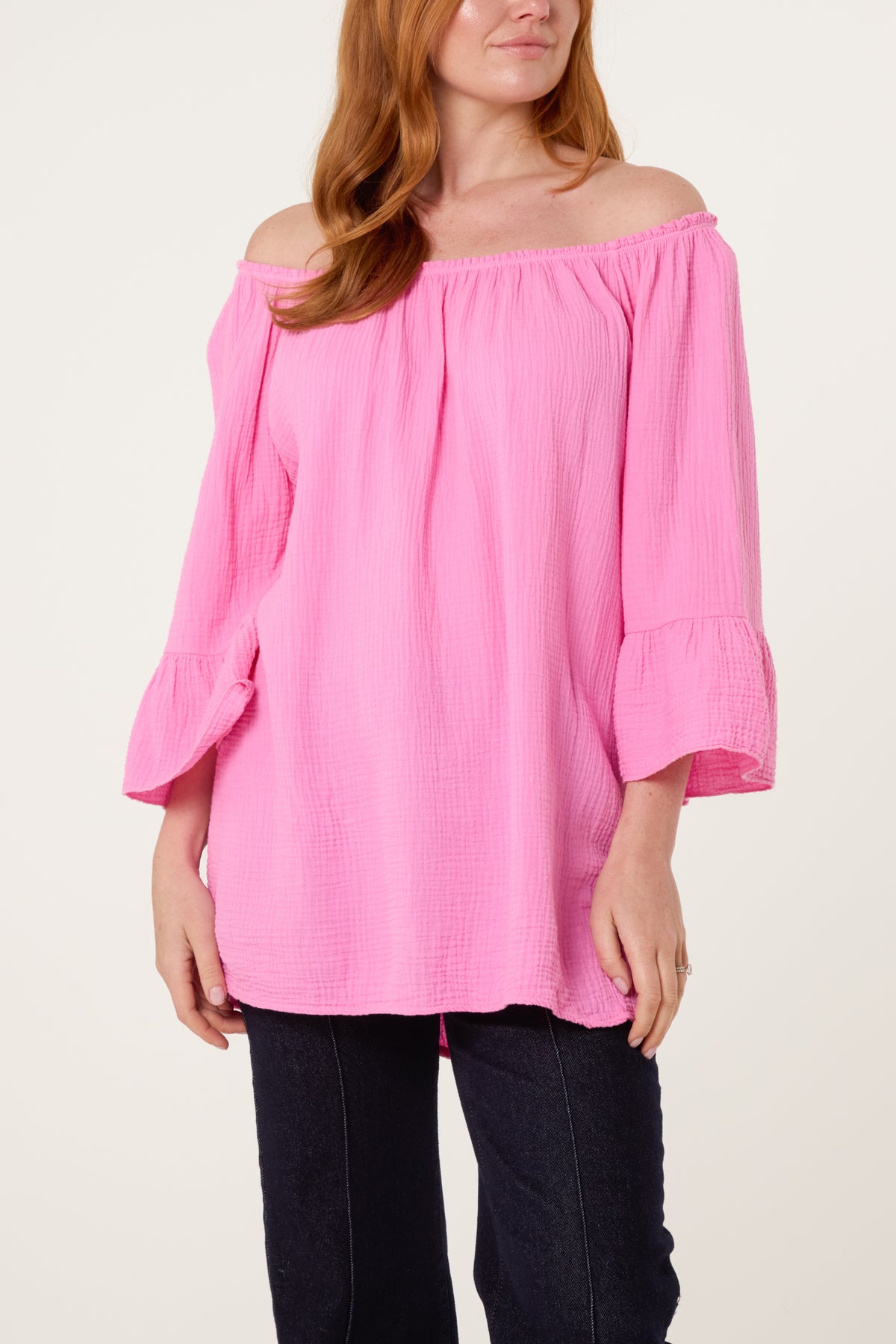 Cheesecloth Bardot Bell Sleeve Top